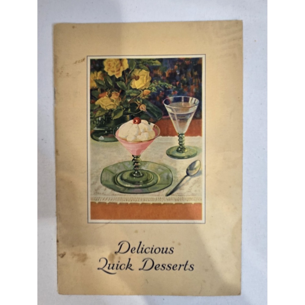 Vintage Junket Delicious Quick Desserts Recipe Booklet Illustrated Food Advertis